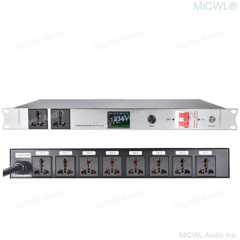 MiCWL 10 Output Rack Mount LCD Power Sequence Controller 30A 6000W Conditioner Surge Protector Power Supply Regulator Air Switch - MiCWL Audio Inc