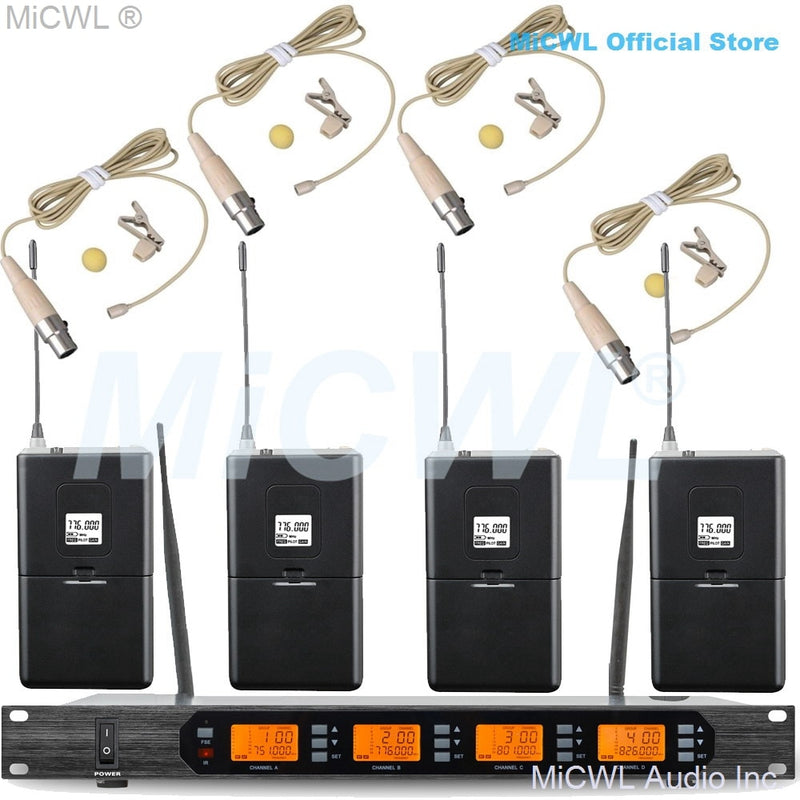 MiCWL Audio ACT707 Digital Wireless Karaoke Microphone System ULXD4 4 Channel Handheld Headset Lavalier Gooseneck Stage Sets