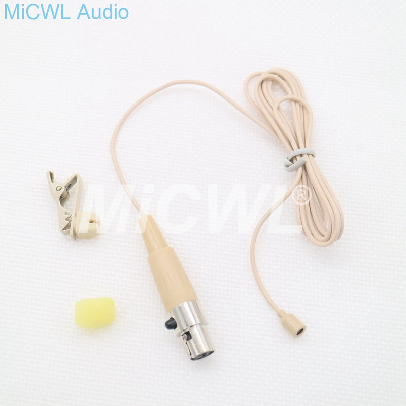 Mini Tie Clip Lavalier Microphone for AKG Samson Gemini TA3F 3Pin XLR Belt Pack Wireless System Black Beige color