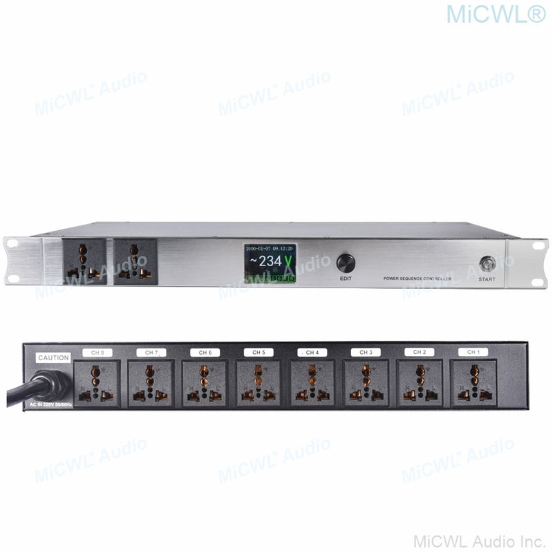 MiCWL 10 Output Rack Mount LCD Power Sequence Controller 30A 6000W Conditioner Surge Protector Power Supply Regulator Air Switch - MiCWL Audio Inc