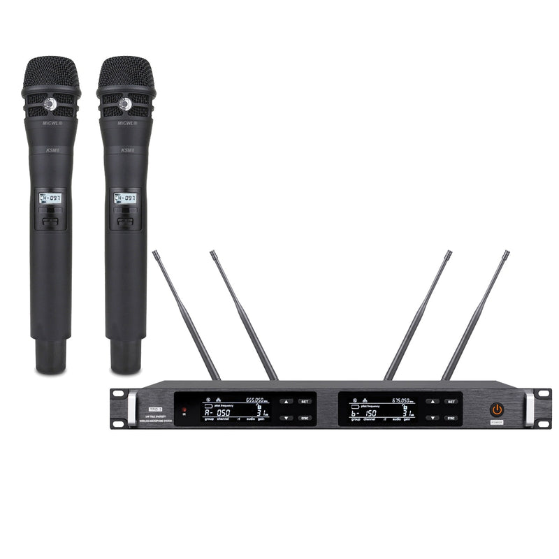 Advanced ULXD4 Dual KSM9 Condenser Capsule Handheld Wireless Microphone Stage Vocal Concert Mics System 4 Antenna True Diversity