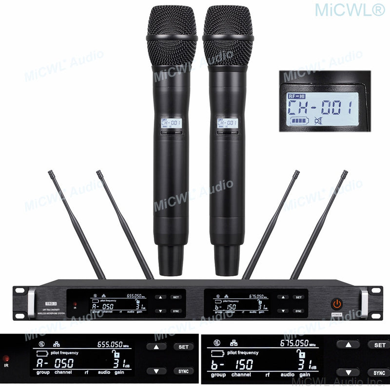 Pro AD2 300 Channel Digital Wireless Microphone Karaoke System KSM8 SKM9000 Handheld True Diversity Stage Concert Mics 4 Antenna