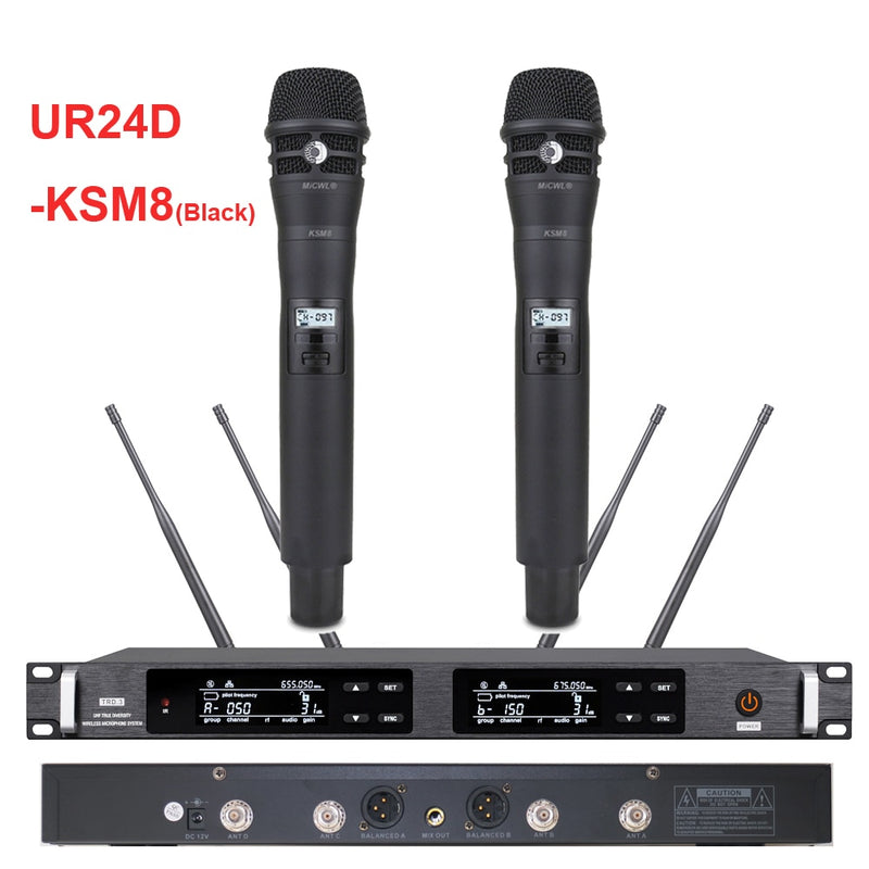 Original MiCWL AD4D True Diversity UR24D AD2 Handheld Wireless DJ Karaoke Microphone  6400W Power Amplifier Stage Performance