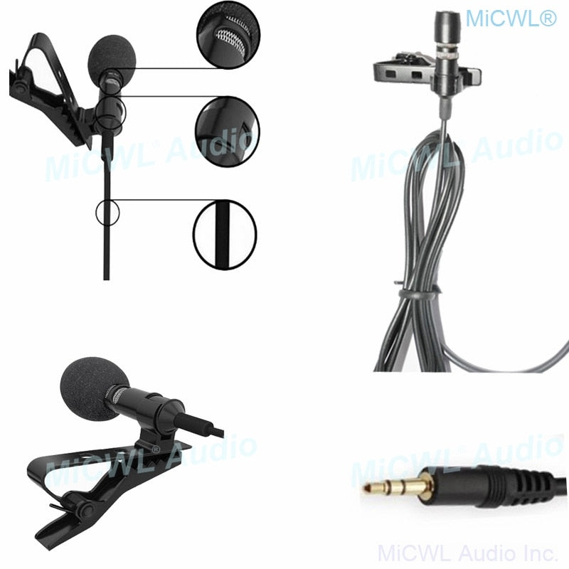 MiCWL T60 Best Tie Clip-On Lavalier Microphone For Sennheiser Shure AKG Audio-Technica MiPro Samson Wireless System 2m Cable