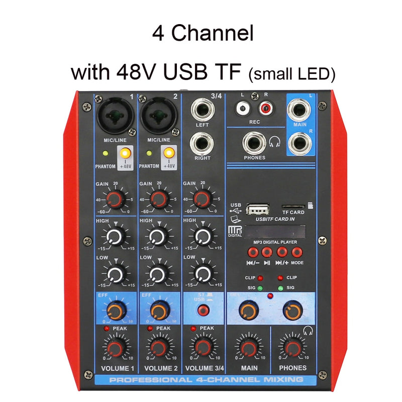 Host Sale 4 6 8 Channel Bluetooth Sound Audio Stage Home Studio Live Mixng Mixer Connect Wireless Wired Microphone