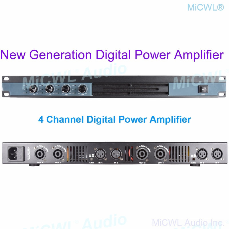 Digital Power amplifier 5200W 4 Channel Stage Audio Speaker AMP Amplifier 2 Channel 2600 watt