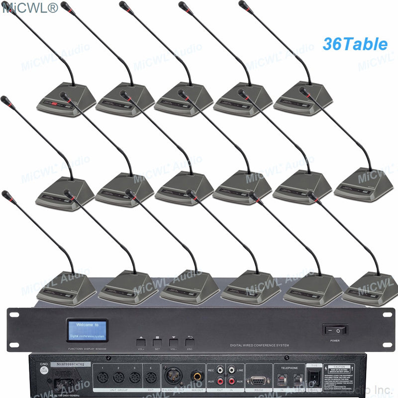 MXC600 Digital Desktop Gooseneck Microphone Meeting Room President Delegate Conference Discussing System MiCWL A351M-A3504 - MiCWL Audio Inc