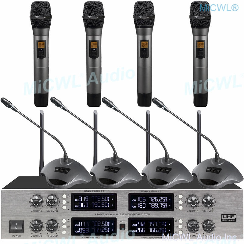 Pro 400 Channel CCS 900 Ultro Discussion Digital Wireless Microphone CCS-DL with 8 Cardioid Desktop Gooseneck Mic System