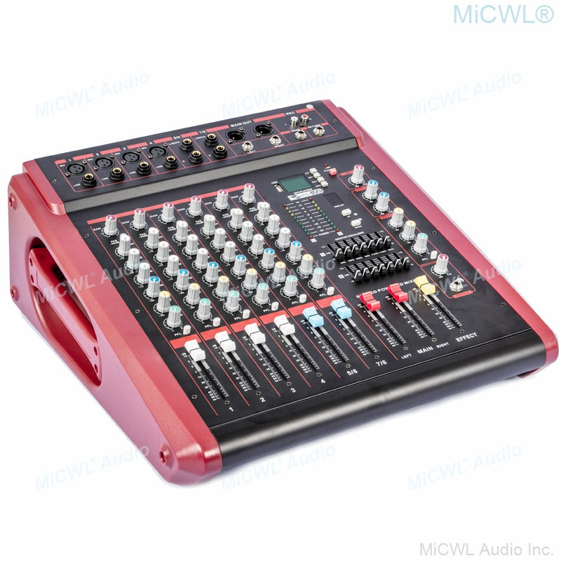 MiCWL 14 Channel New Generation 2800W Audio Mixer 12-Way Mixing Console Karaoke Music Live 2800 Watt 2-Ch Power Amplifier