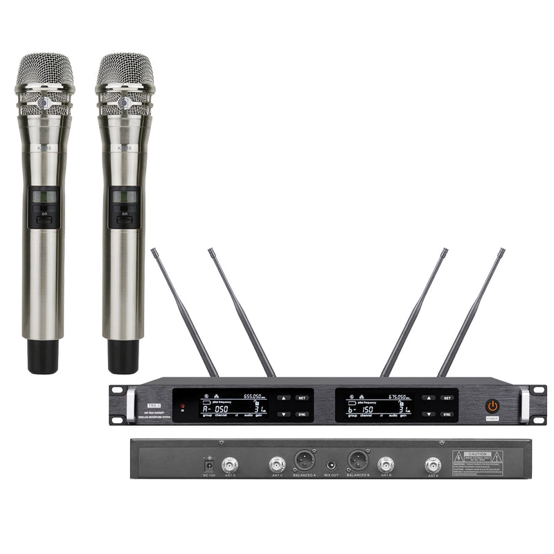 Original MiCWL ULXD4 Wireless DJ Karaoke Microphone System KSM8 Dynamic Stage Sing Song 4 Antenna True Diversity 500m Long Range - MiCWL Audio Inc