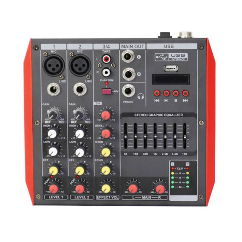 Pro MG4 4 Microphone Input Channel Sound Audio DJ Mixng Mixer Bluetooth EQ USB 48V Console For Stage Home Studio Live - MiCWL Audio Inc