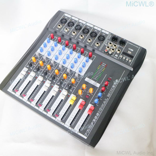 MiCWL Bluetooth 6 Channel Audio Mixer Microphone Mixing Console Sound Mixer with 48V USB DSP one year guarantee