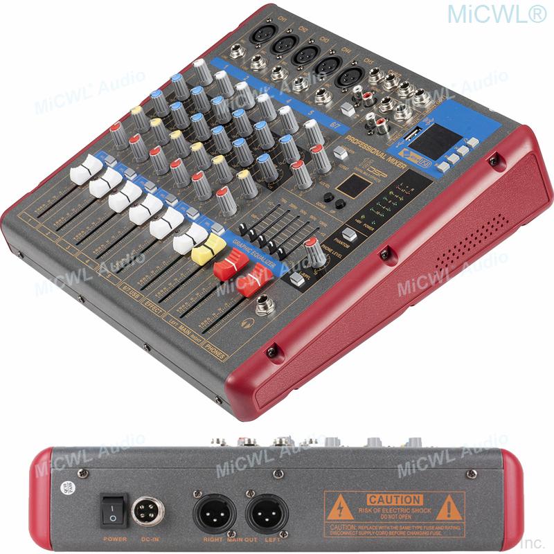 MICWL 9 Channel Live Audio Microphone Mixers Mixing Console De Mixage Consola Stereo Bluetooth XLR 48V Phantom Power Sound Card