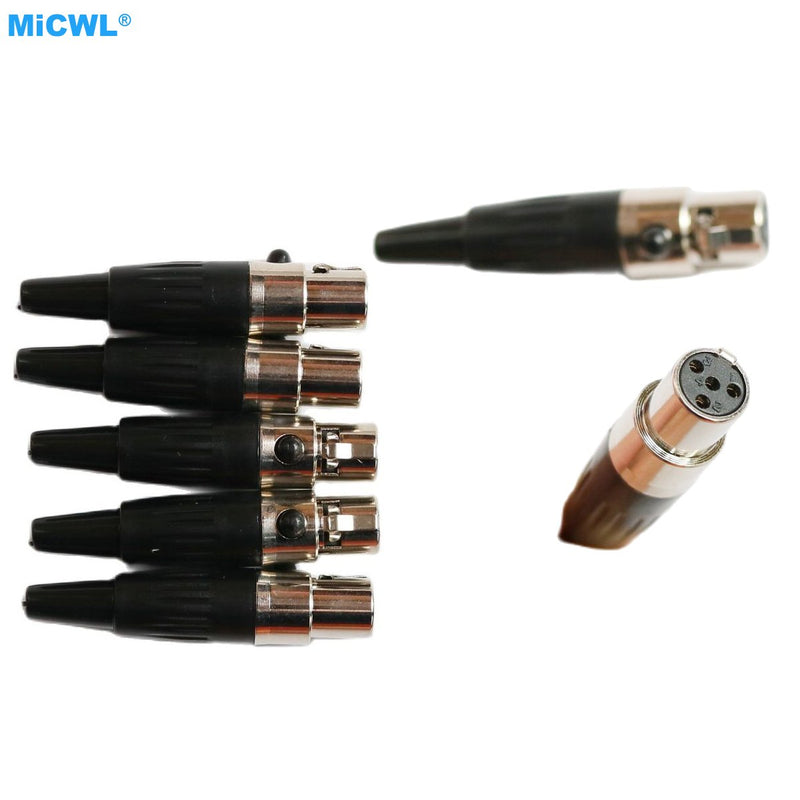 DIY Weld Spare Parts TA4F Mini 4Pin XLR TA3F Connector for Shure EV MiPro AKG Samson Microphones 5pcs