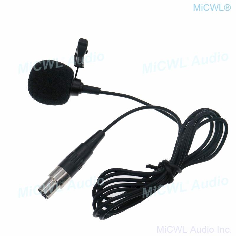 Tie Clip Lavalier Lavalier Microphone for Shure 4Pin Mini XLR ULX SLX PGX GLX QLX Wireless BeltPack Black Cardioid Mic