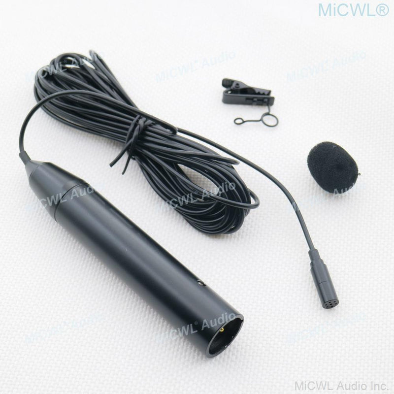 Tie Clip Lavalier Microphone XLR 4Pin 48V Phantom Power 5m Cable