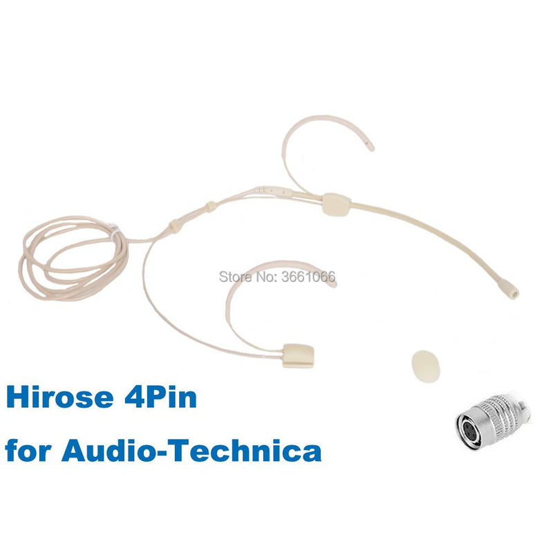 Pro Headworn Microphone Omidirectional Condenser Headset  the Hirose Connector Plug For Audio Technical Receiver AT002