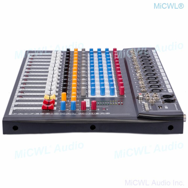 MiCWL Audio Mixer 12 Channel Microphone Mixing Console 48V USB Stage Bluetooth Sound Mixer - MiCWL Audio Inc