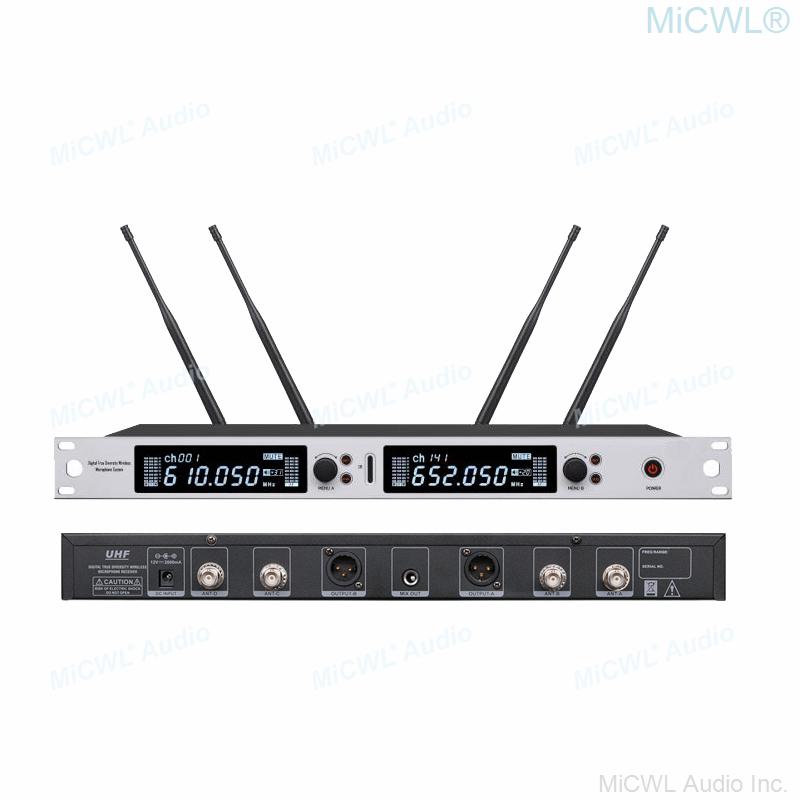 MiCWL Audio Professional EM6000 True Diversity 400M Range UHF Dual Channel Wireless Microphone system For Stage Karaoke KTV