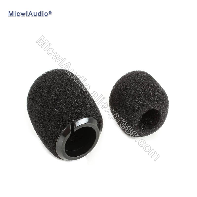 2 X Black Sponge Snap-fit Form Windscreens For Shure MX418D/C MX412D/C WB98H/C BETA98H/C Instrument Gooseneck Microphone