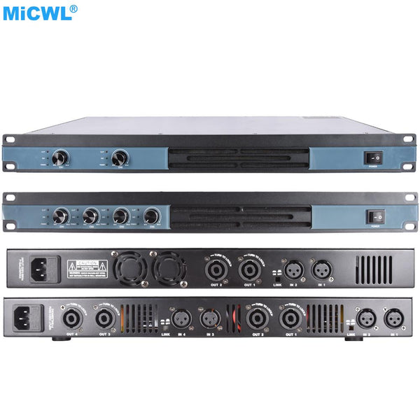 Top MiCWL 5200W Power Amplifier 4 Channel Digital Stage Audio Speaker AMP 2600 Watt 2 CH 1U 19 Inch Rack-mount Design - MiCWL Audio Inc