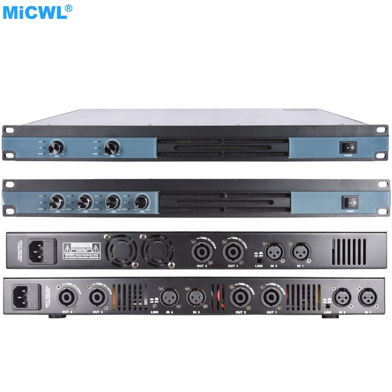 Top MiCWL 5200W Power Amplifier 4 Channel Digital Stage Audio Speaker AMP 2600 Watt 2 CH 1U 19 Inch Rack-mount Design