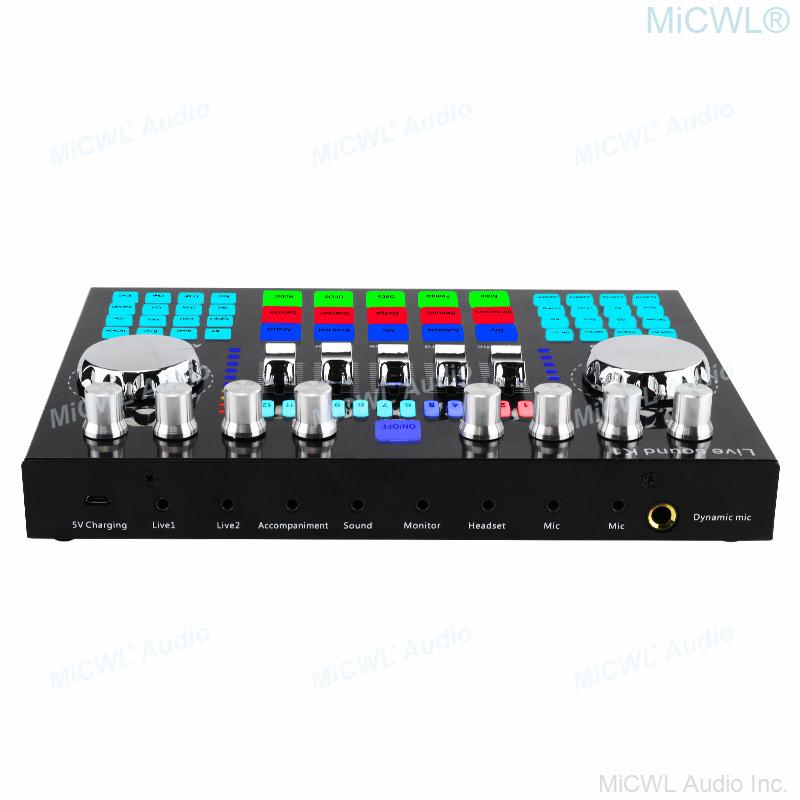 Digital Smartphone Computer Mixer 2 Channel PC Mobile Phone Network Live Video Recording Sound Mixing Console Preamps Card