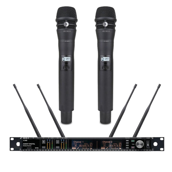 Professional Digital Advanced AD4D True Diversity KSM8 Handheld Wireless DJ Karaoke Microphone System UHF Frequency Adjustable