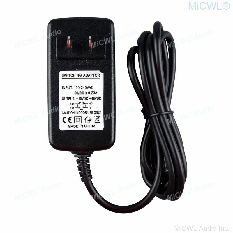 Mixer Power Adapter inout 110V-240V output DC15V and 48VDC 4Pin connector for sound console