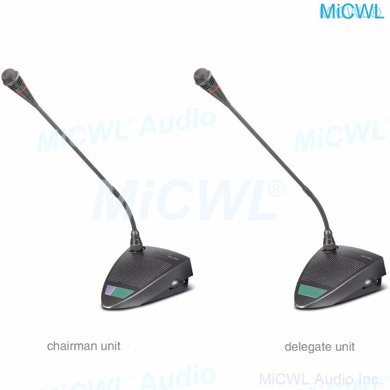 Professional IEM800 Digital Conference Microphone System Built-in speaker Desktop Gooseneck President Delegate MiCWL A351M-A06 - MiCWL Audio Inc