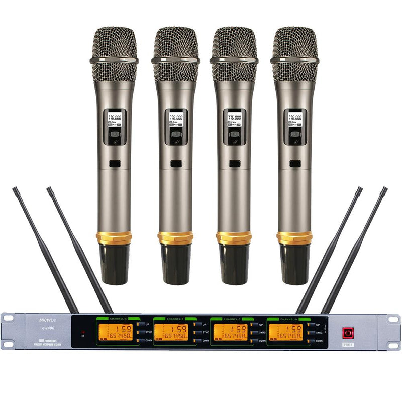 Original ew400 Digital Wireless 4 Handheld Stage Studio DJ Karaoke Microphone System UHF Adjustable MiCWL