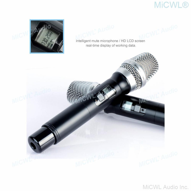 Top Quality UR36D Wireless 2 Handheld Cardioid Microphone System Karaoke DJ Sing Speech Vocal Concert Dynamic Mics 640-690MHz - MiCWL Audio Inc