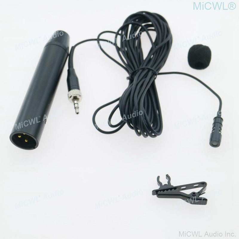 MiCWL R8 Phantom Power XLR Lavalier Microphones 10m Wire Lapel Mic For Sennheiser ew Wireless BeltPack 3.5mm to 3Pin Adapter