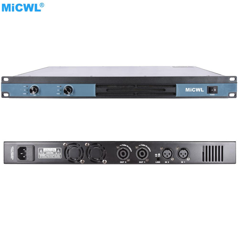 Top Quality Dual Channel Digial Power Amplifier 6000W Peak AMP 2600 Watt 1U Standard 19"Rack MiCWL D6200