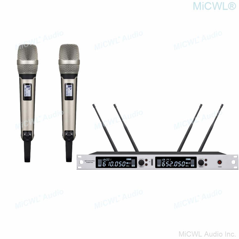 Professional EM6000 SM58 Digital Wireless Microphone System Beta87 Dual Channel SKM6000 4 Antenna True Diversity 400m Range