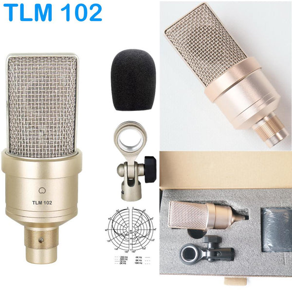 High Quality Original TLM-102 Large Diaphragm Cardioid Condenser Microphone Stage Studio Live Recording XLR Phatom Power Mics - MiCWL Audio Inc