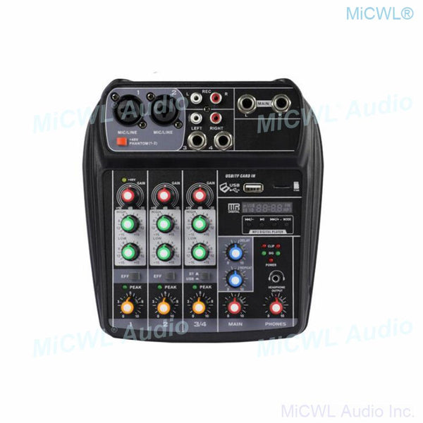 MiCWL Audio LX4 Audio Microphones Sound Console Mixer USB 48V Phantom Power connect computer