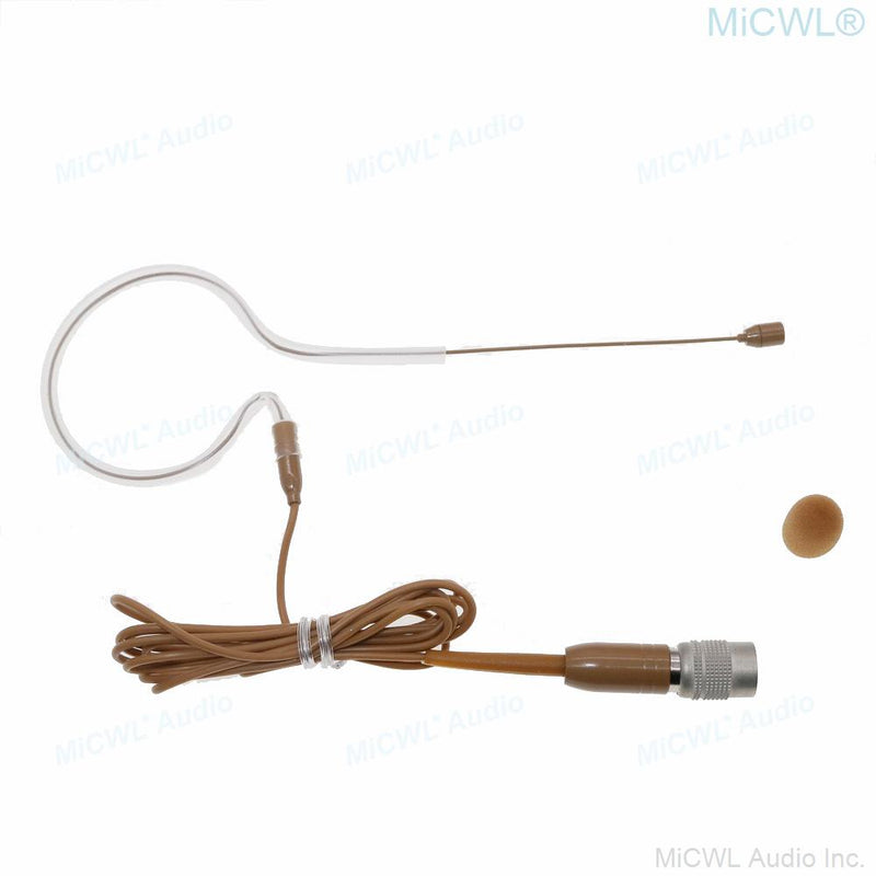 MiCWL Brown Earset Headworn Headset Microphone Mic for Sennheiser Shure Wireless Mike System Ideal for Singing Churches Lectures