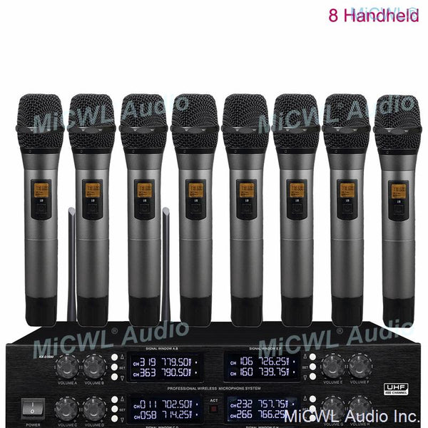 MiCWL Audio Wireless Microphone 400 Channel Professional Cordless 8 Handheld System for Meeting Stage sound program recording