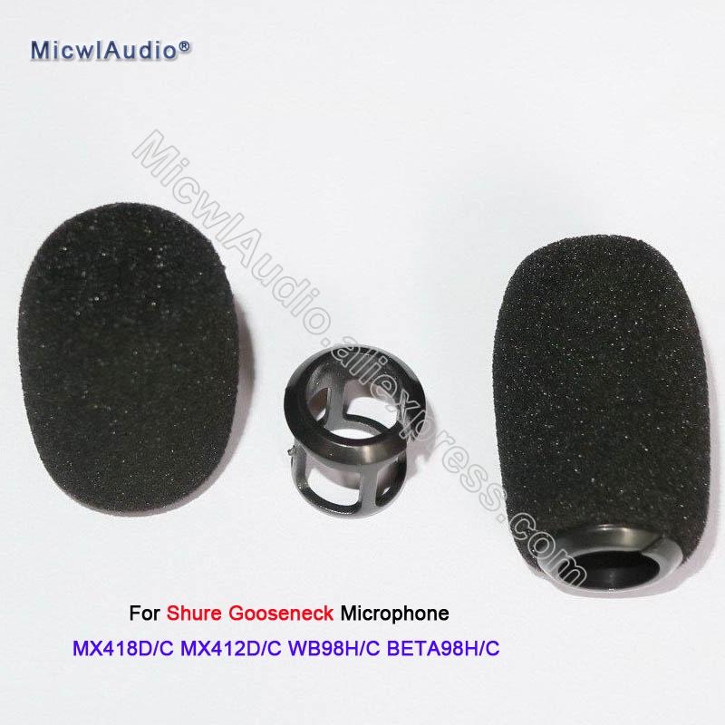 Black Sponge Snap-fit Form Windscreens For Shure MX418D/C MX412D/C WB98H/C BETA98H/C Instrument Gooseneck Microphone Wholesale