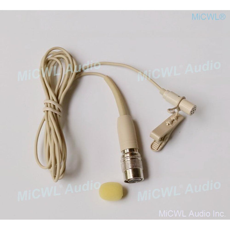 Beige Clip Lapel Microphone For Audio-Technica Wireless BeltPack Transmitter Hirose 4Pin Karaoke Sing Speech Instrument Mics