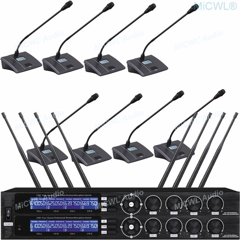 Professional 8 Handheld 8 Headset Karaoke Wireless 8 Channel Microphone Digital System Discussion Conference Meeting MiCWL CS600 - MiCWL Audio Inc