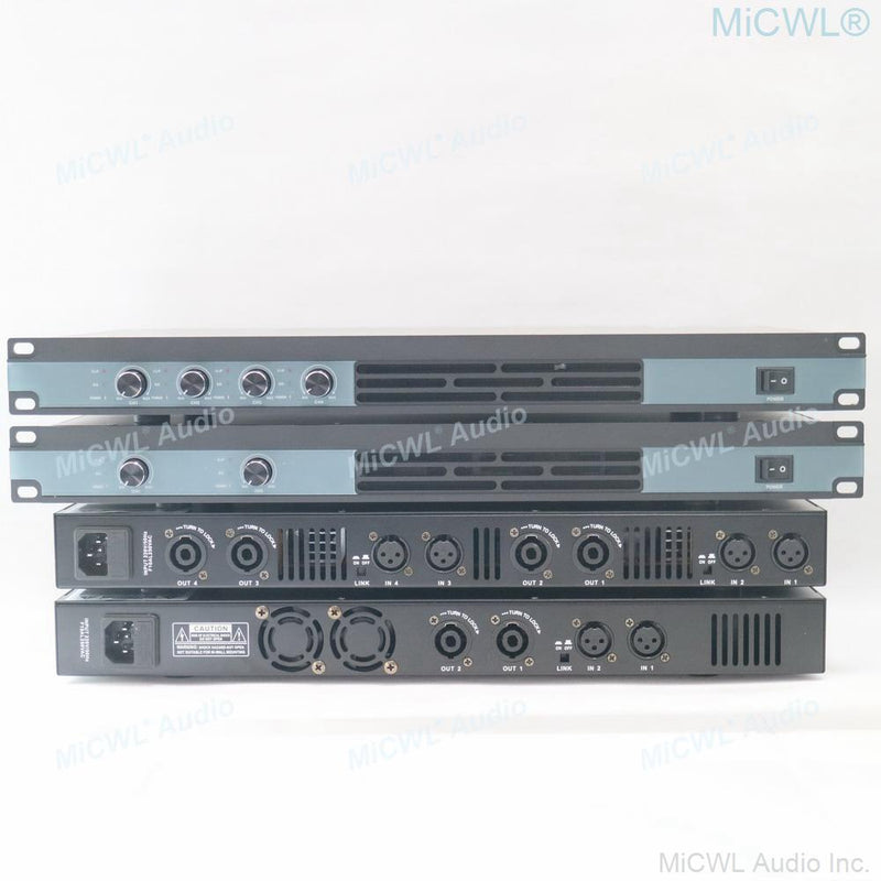 Top MiCWL 5200W Power Amplifier 4 Channel Digital Stage Audio Speaker AMP 2600 Watt 2 CH 1U 19 Inch Rack-mount Design