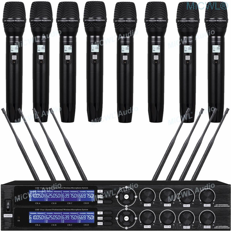 Professional 8 Handheld 8 Headset Karaoke Wireless 8 Channel Microphone Digital System Discussion Conference Meeting MiCWL CS600 - MiCWL Audio Inc