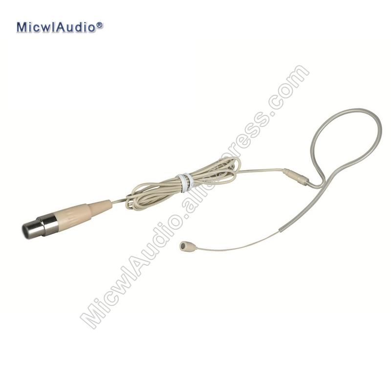 Headset Hook Microphone Conference Stage Headworn Headphone Mini 4Pin XLR for Shure TA4F Beige MicwlAudio SE-001