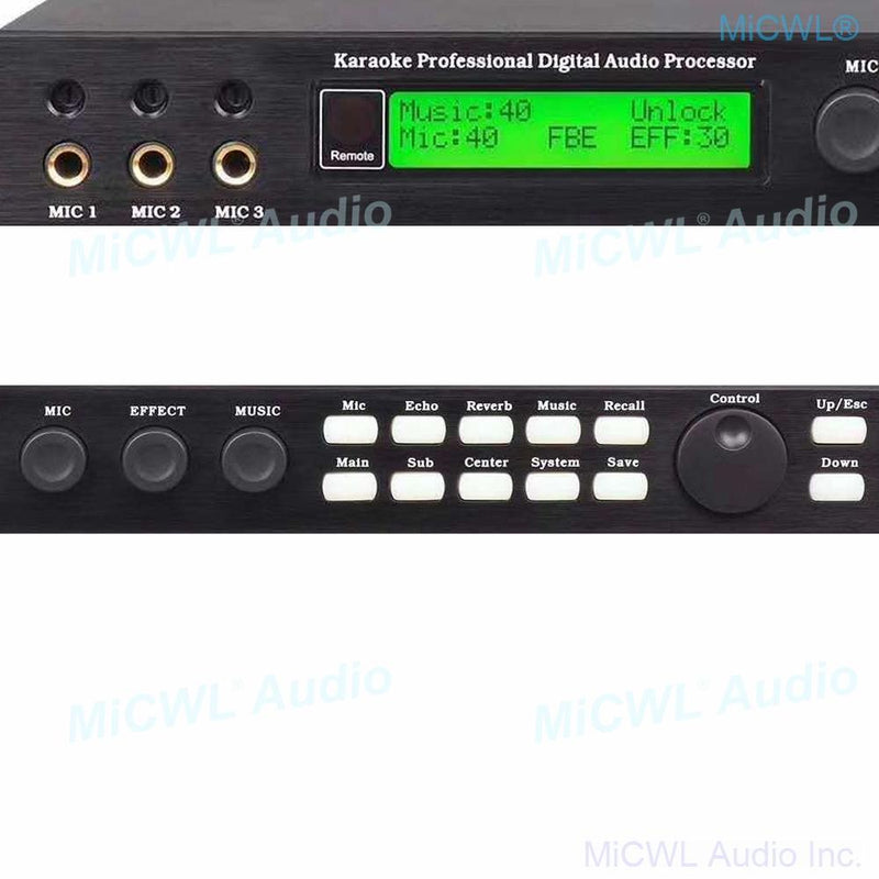 3 Channel Microphone input Karaoke Professional Digital Effects Audio Processor Controller Equipment with USB to PC Software