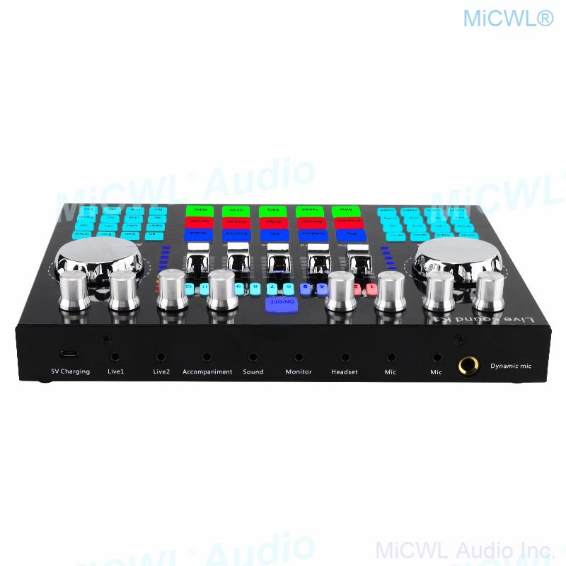 Pro Digital Computer Sound Card Audio Live Mixer for PC Mobile Phone Network Live Video