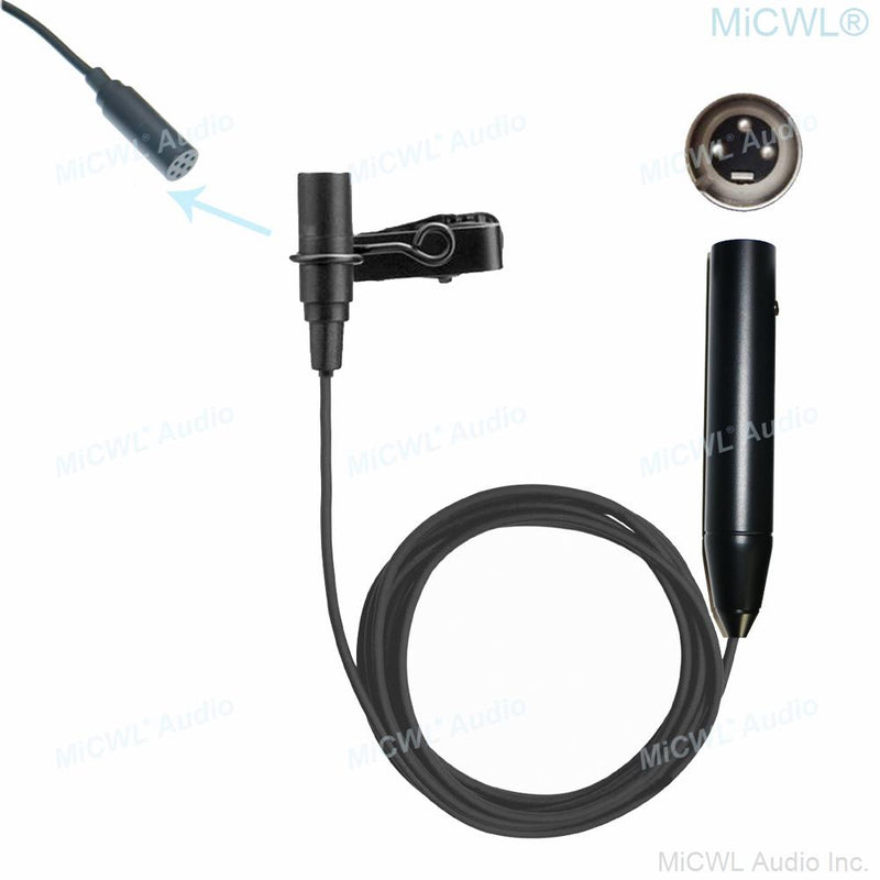 Pro Lavalier Condenser Microphone 48V Phantom Power Clip Mics for Mixer Camera 5m 15m wire