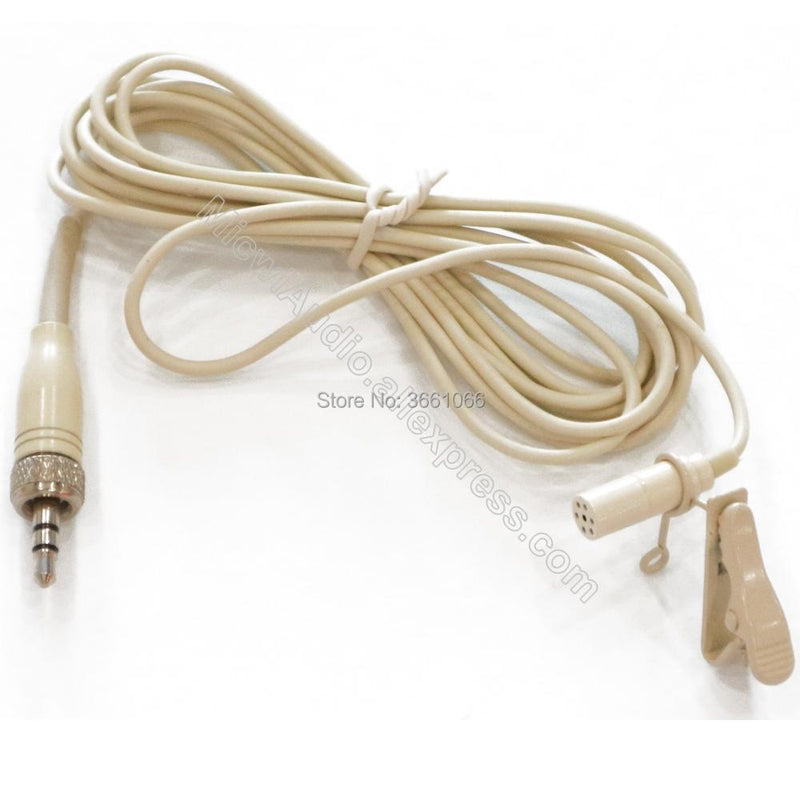 Beige ME2 with 3.5mm Lock Lavalier Lapel Microphone Mics For Sennheiser G1 G2 G3 G4 Wireless Beltpack System Omidirectional Mic