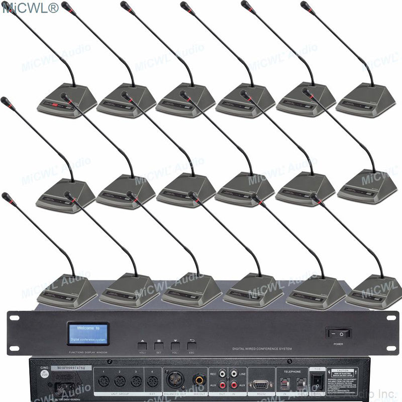 MXC600 Digital Desktop Gooseneck Microphone Meeting Room President Delegate Conference Discussing System MiCWL A351M-A3504 - MiCWL Audio Inc